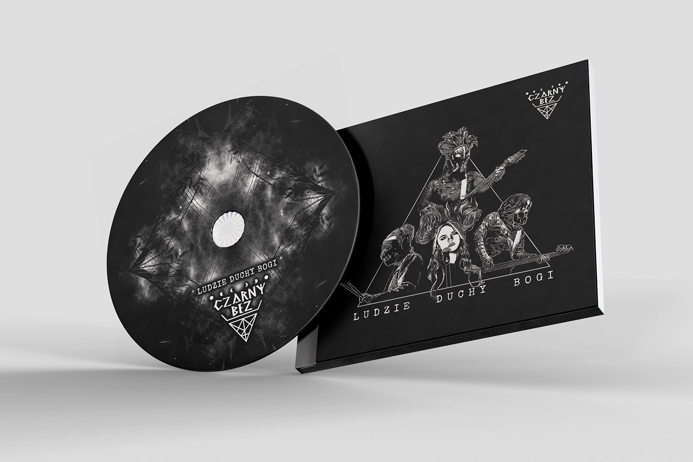 black and white cd CD cover CD design CD packaging folk folkmetal ILLUSTRATION  musicband Packaging