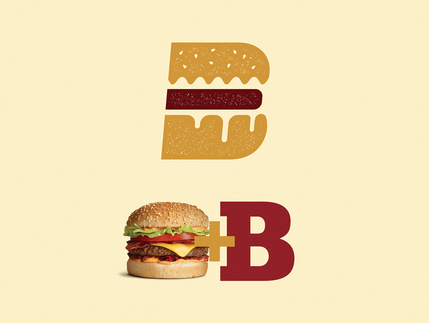brand identity branding  burger design Food  logo Plan B restaurant restaurant logo visual identity