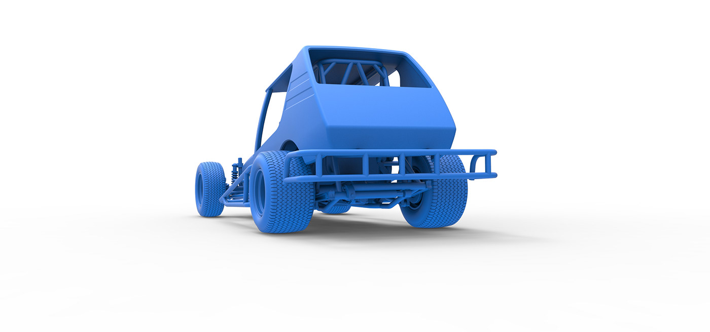 race car Dirt Car v8 toy 3D printable vintage ne dirt modified Northeast Dirt Modified Vintage Race car