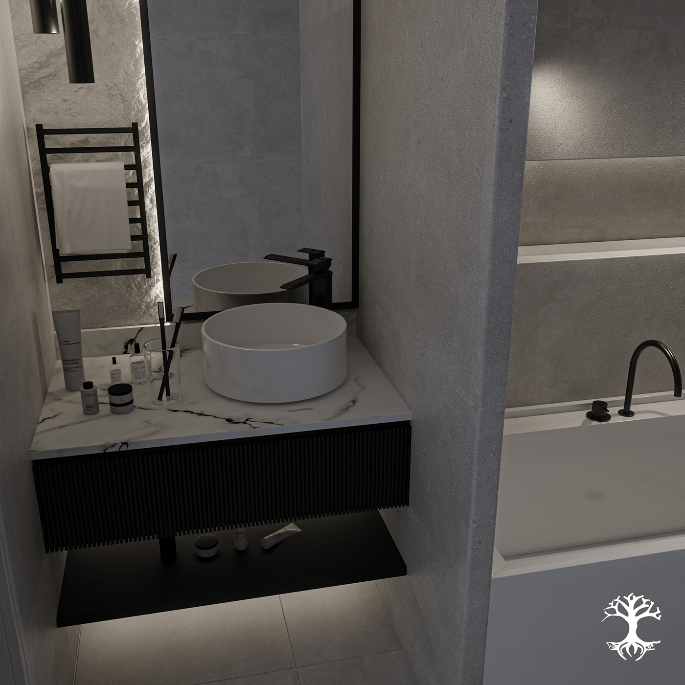 earthy bathroom interior design  architecture Render visualization 3D modern 3ds max vray