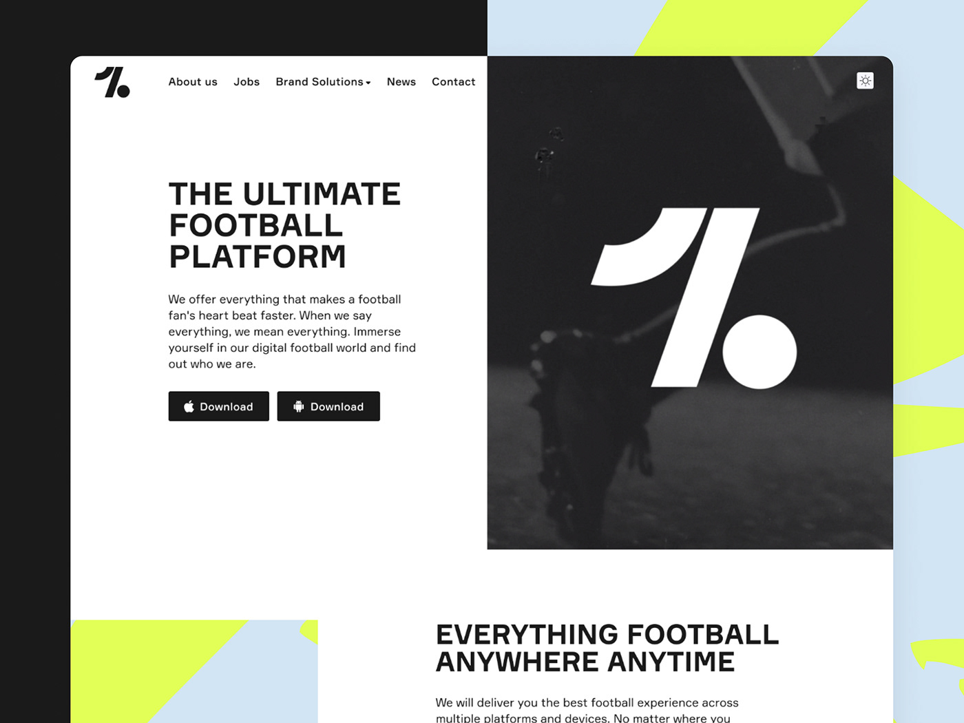 edgy football landingpage mobileapp Patterns Webdesign Website