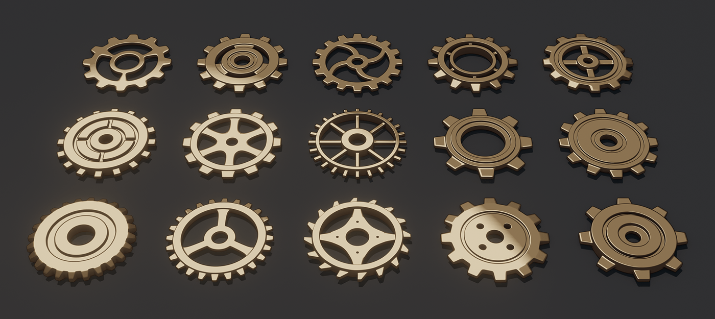 blender 3D gears machine EEVEE render clockwork