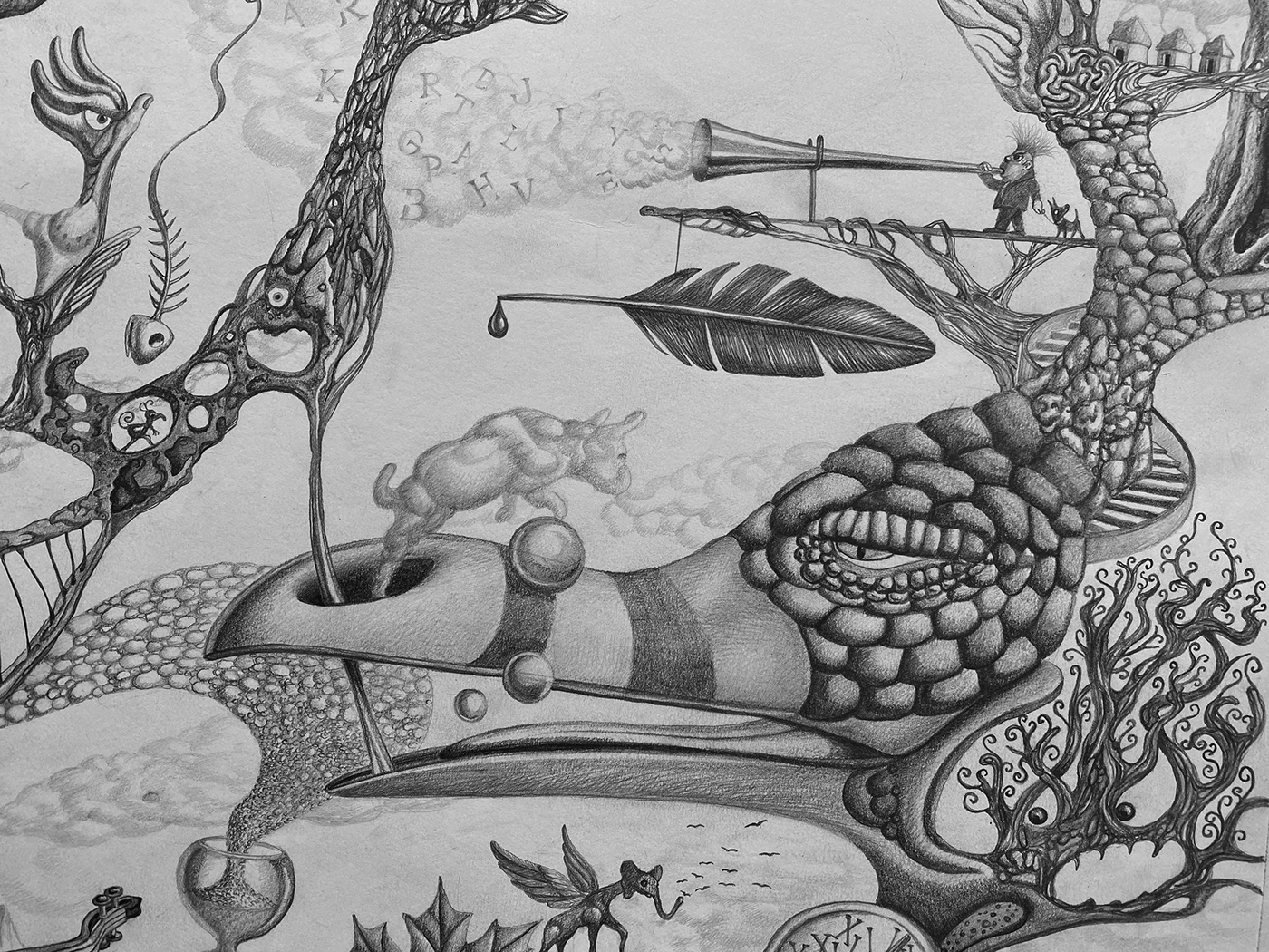conceptuel crayon dessin Dessin au crayon Drawing  ILLUSTRATION  imaginaire noir et blanc Rêve surrealiste