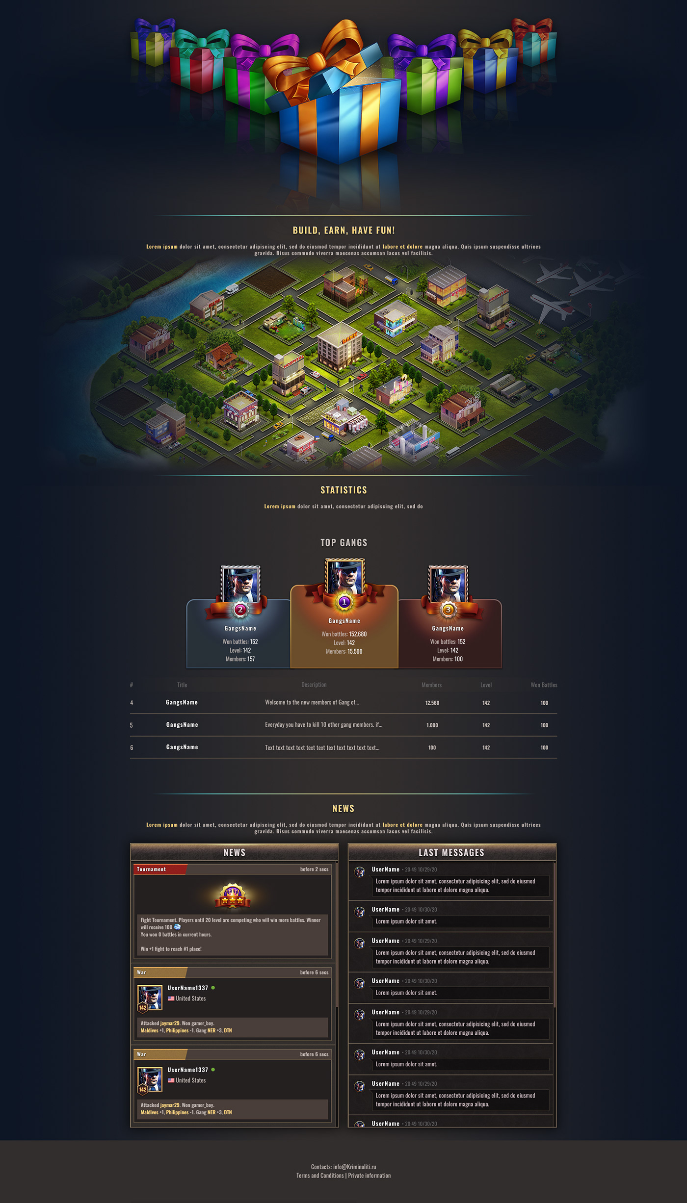 3D browser game map realistic UI user interface ux Isometric top view