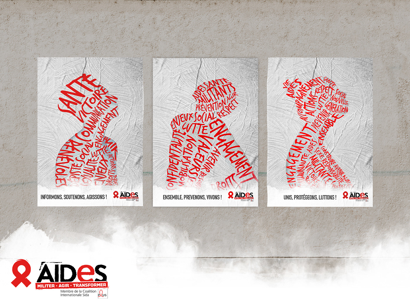 campagne publicitaire affiche print direction artistique communication design sida engagement lutte sensibilisation