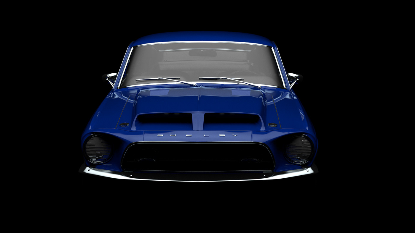 3D automotive   car car design Ford Mustang Render rendering shelby visualization