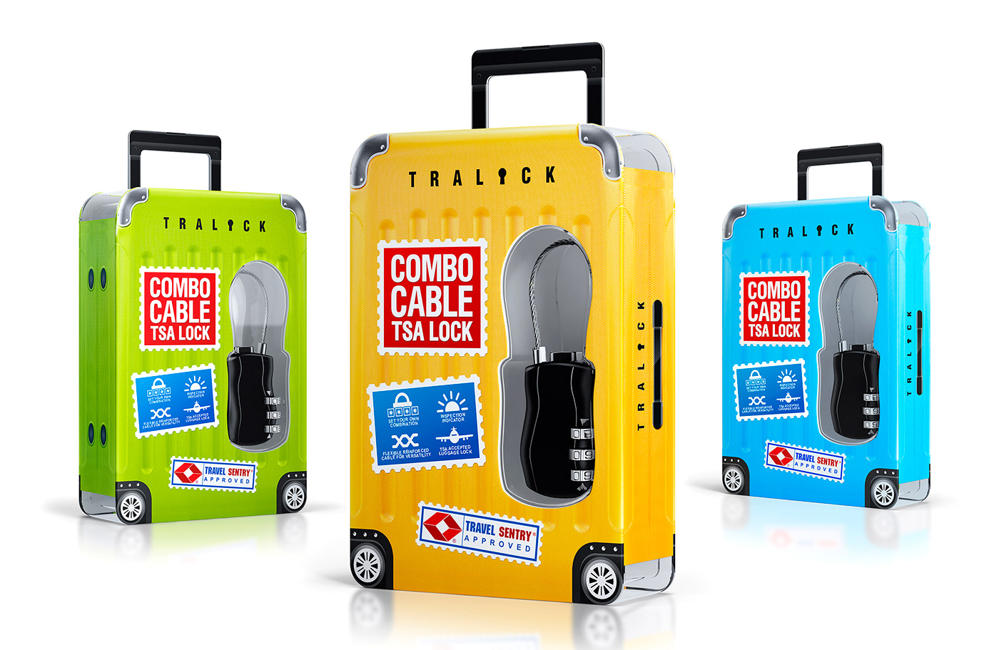 Combo Cable creative design Label label design Packaging packaging design safety Travel TSA LOCK