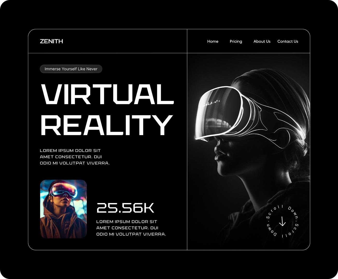 virtual reality website VR WEBSITE DESIGN ui design Website Design Landing Design Web Design  VR UI/UX Design