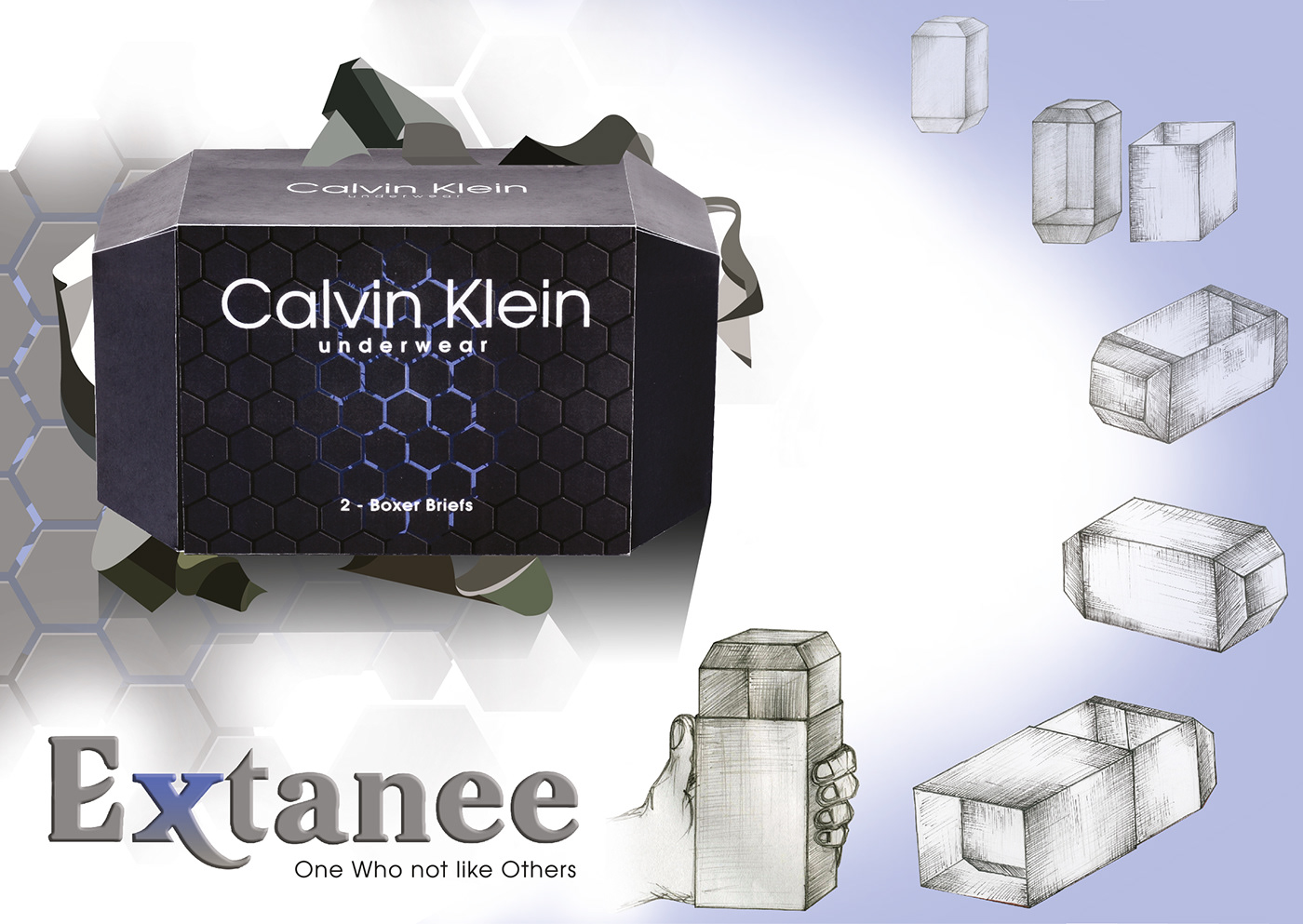 Calvin Klein DesignProcess Designproject extraordinary Packaging packaging design underware