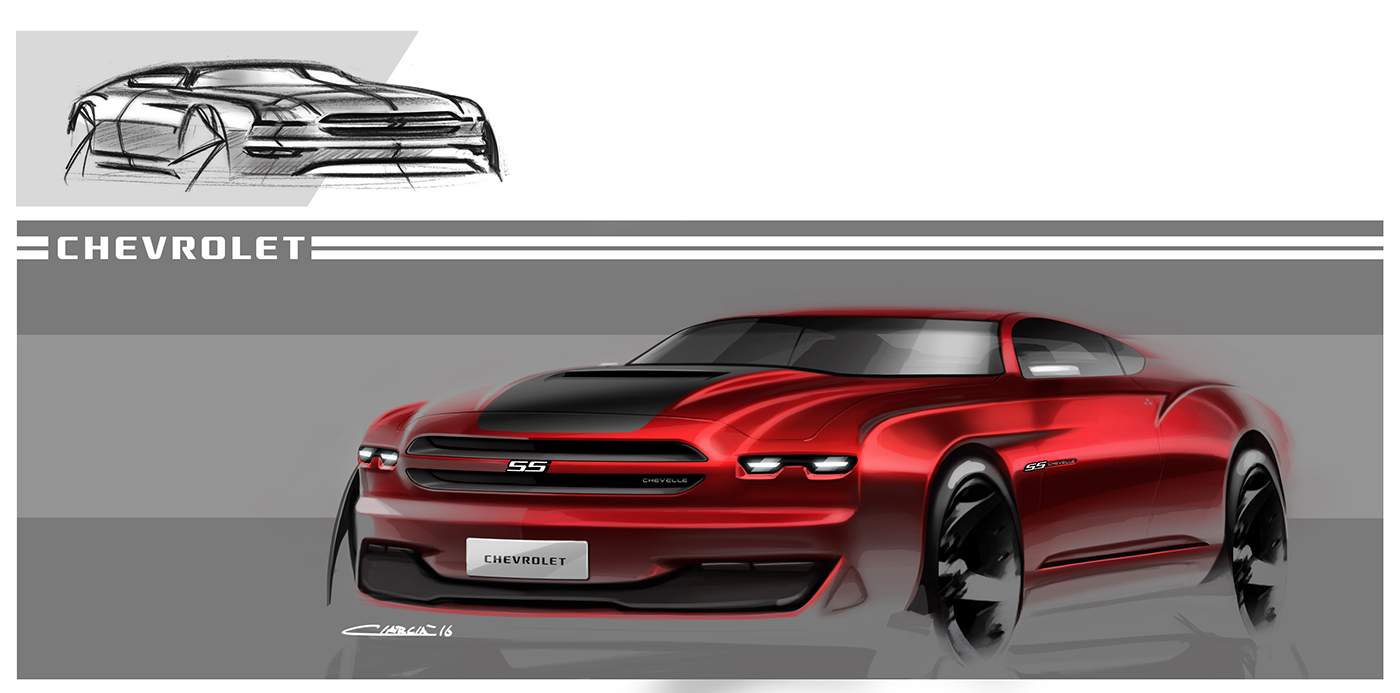 chevrolet chevelle el camino muscle car american cars Classic Cars Chevrolet SS hot rod sketch cardesign