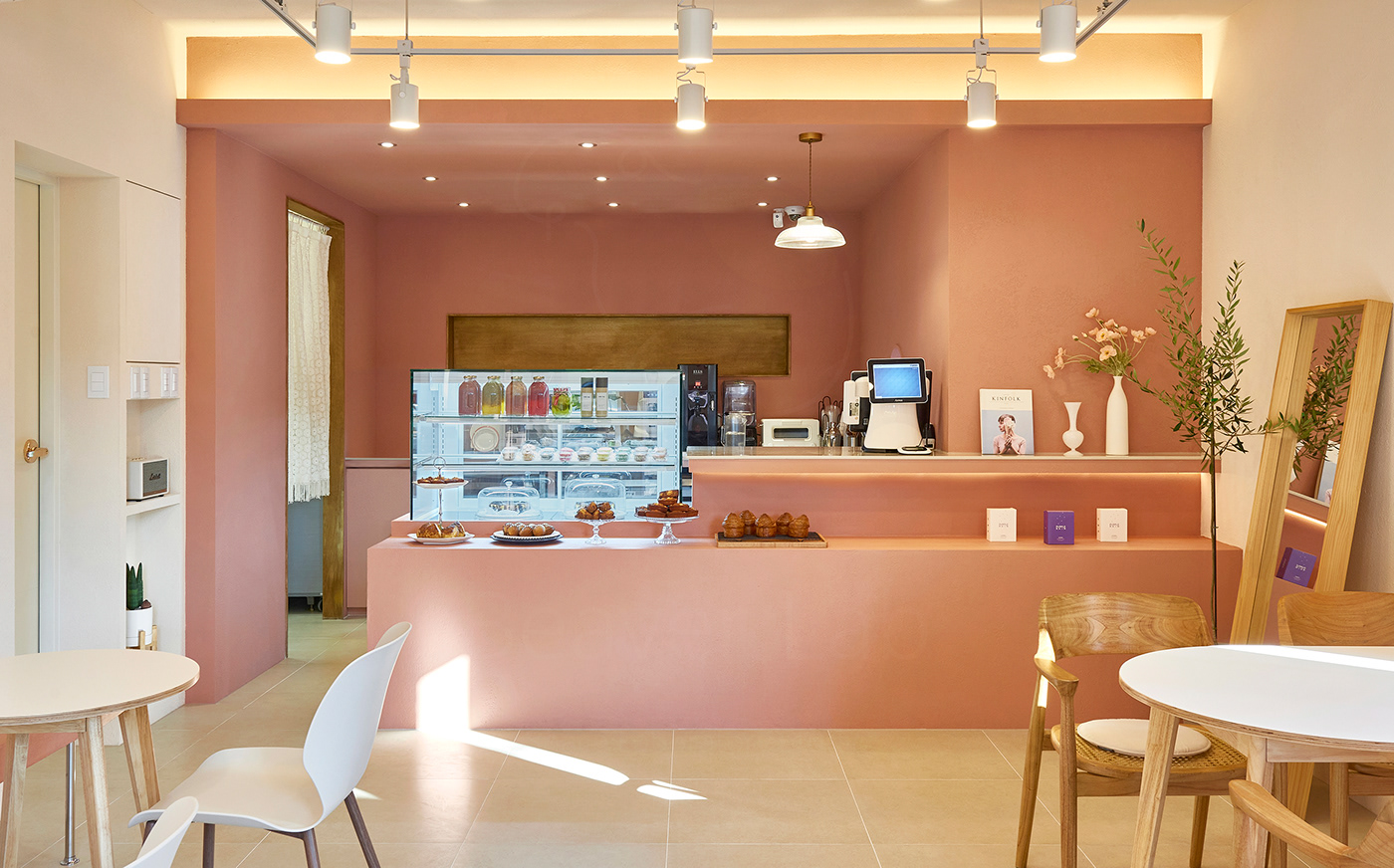 cafe cafedesign   cafeinterior coral coralinterior K-Design K-interior logodesign pink PINKINTERIOR
