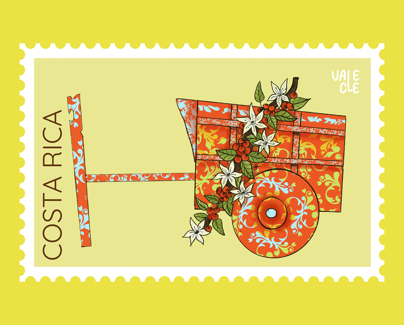 Ilustraciones con formato sello de Costa Rica