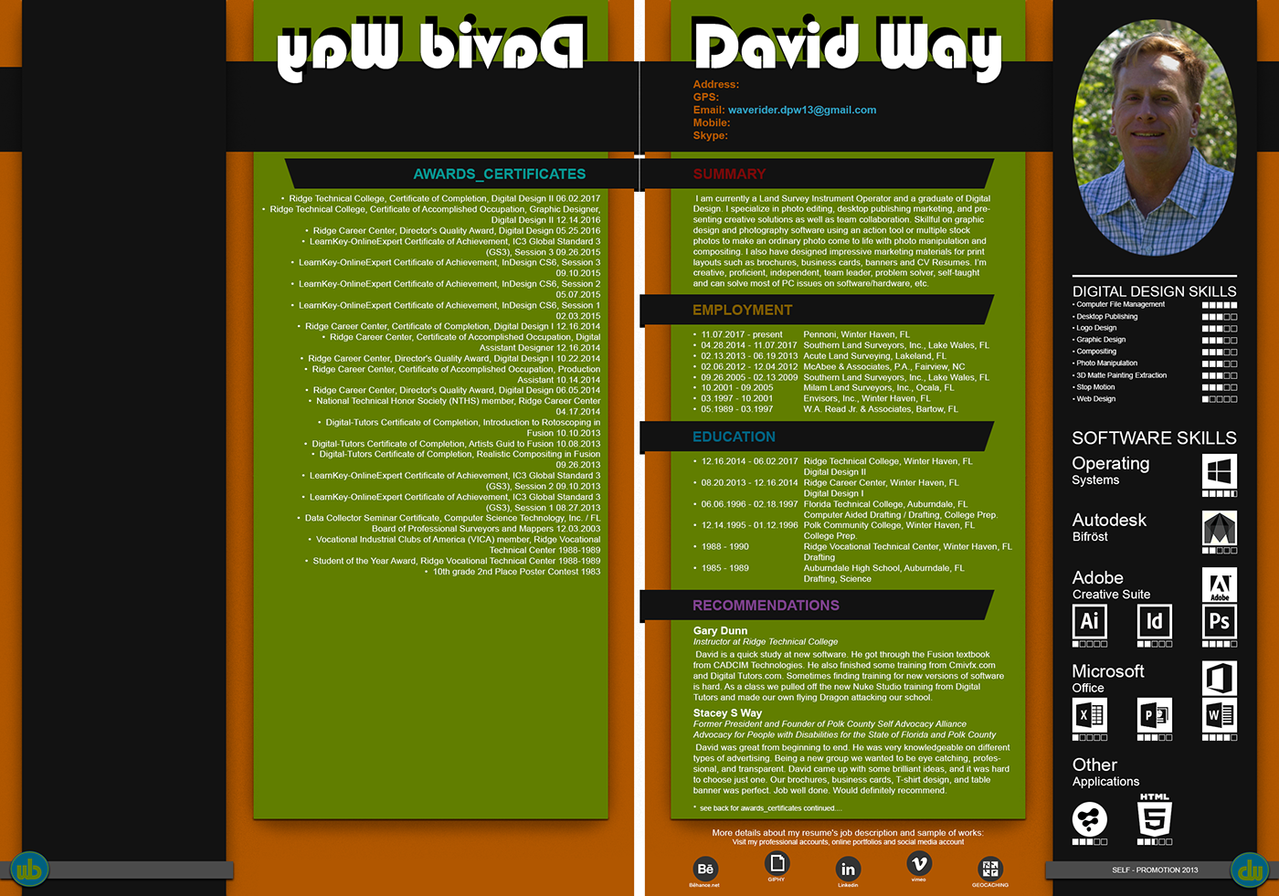 CV Resume CV Resume David Way graphic design  branding  Digital Art  print design  ILLUSTRATION 