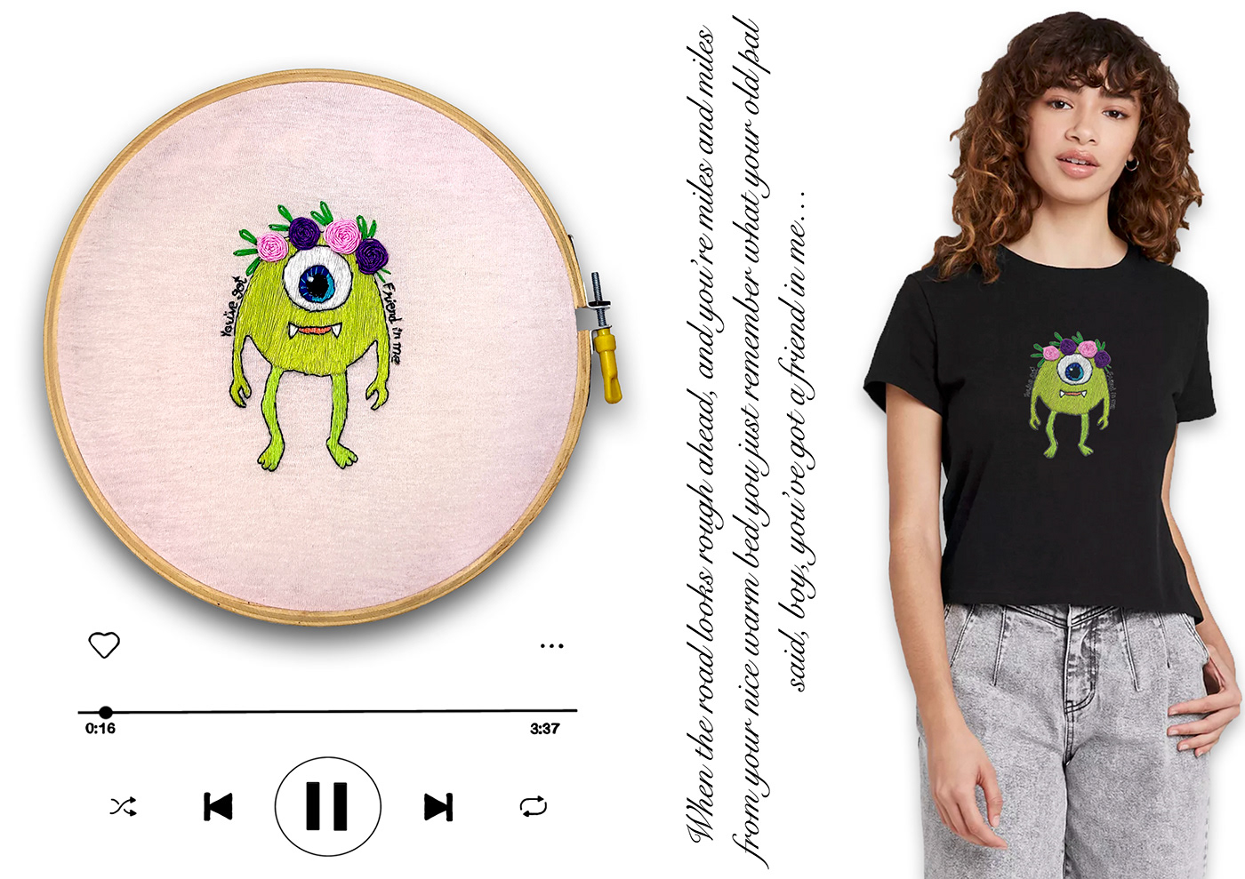 Embroidery songs surface design