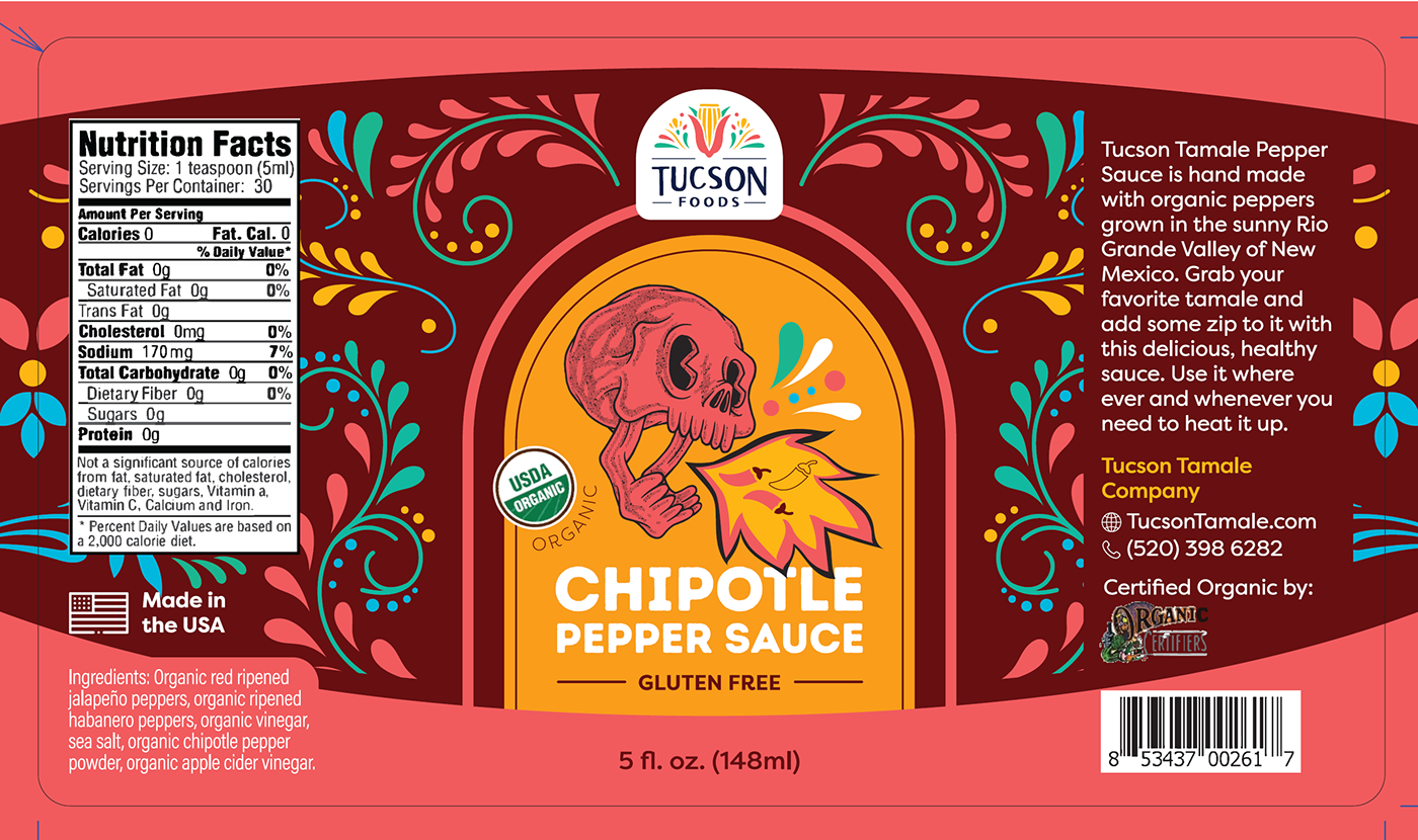 Label hot sauce pepper Mexican sauce spicy spice Food  Packaging Hot