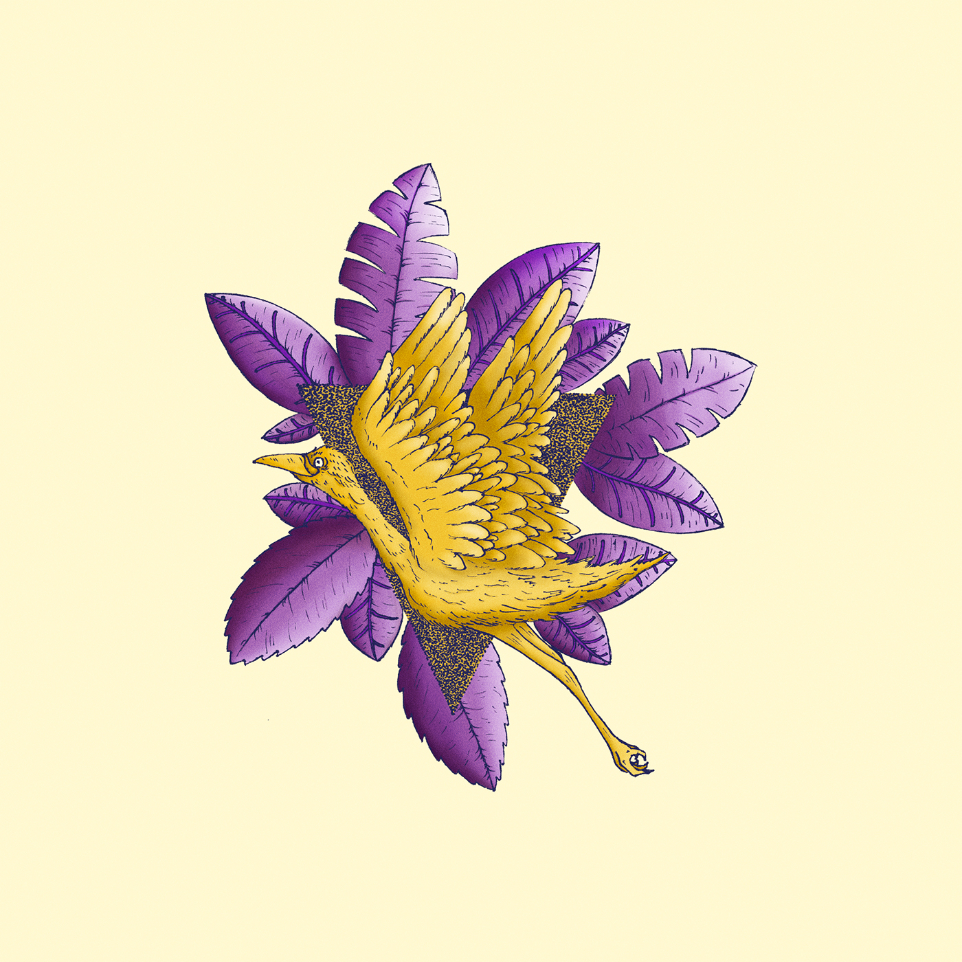 gruya ilustracion dorado gold purple