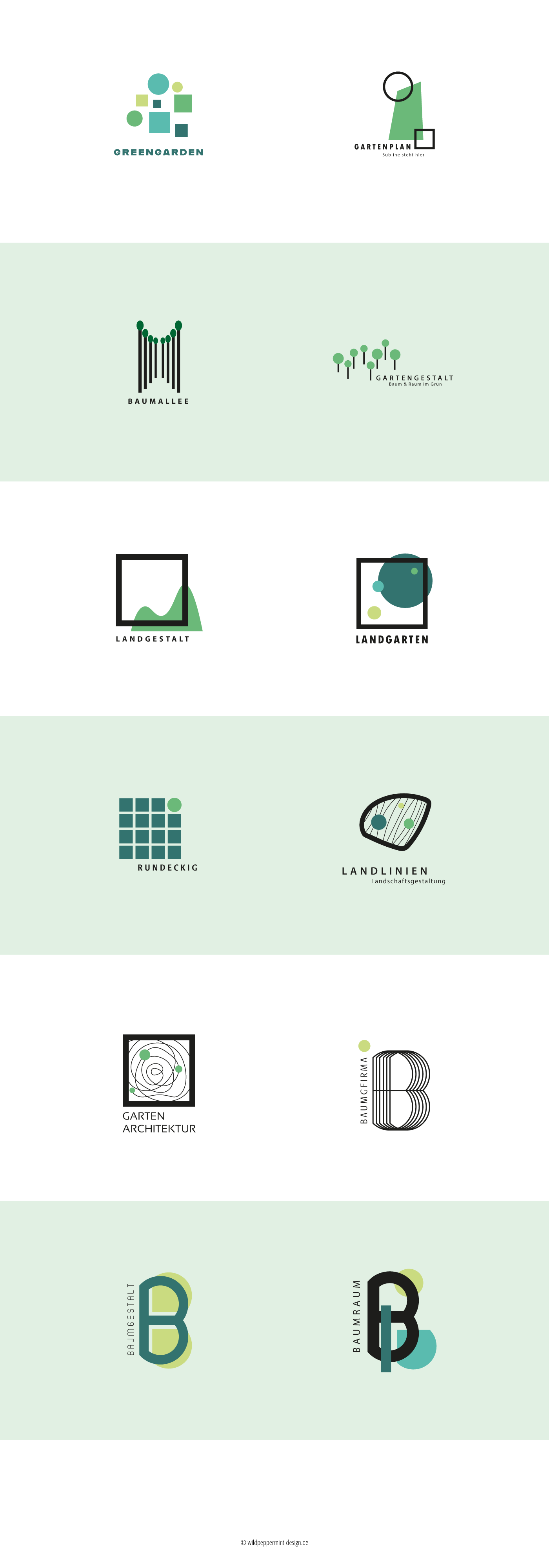 logos geometric architektur Garten landscahftsplanung Gartenplanung logos green