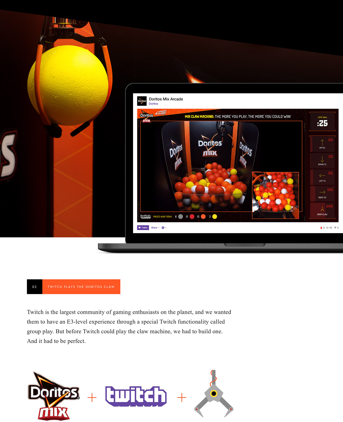 arcade game design mobile E3 doritos claw machine Website Twitch tv