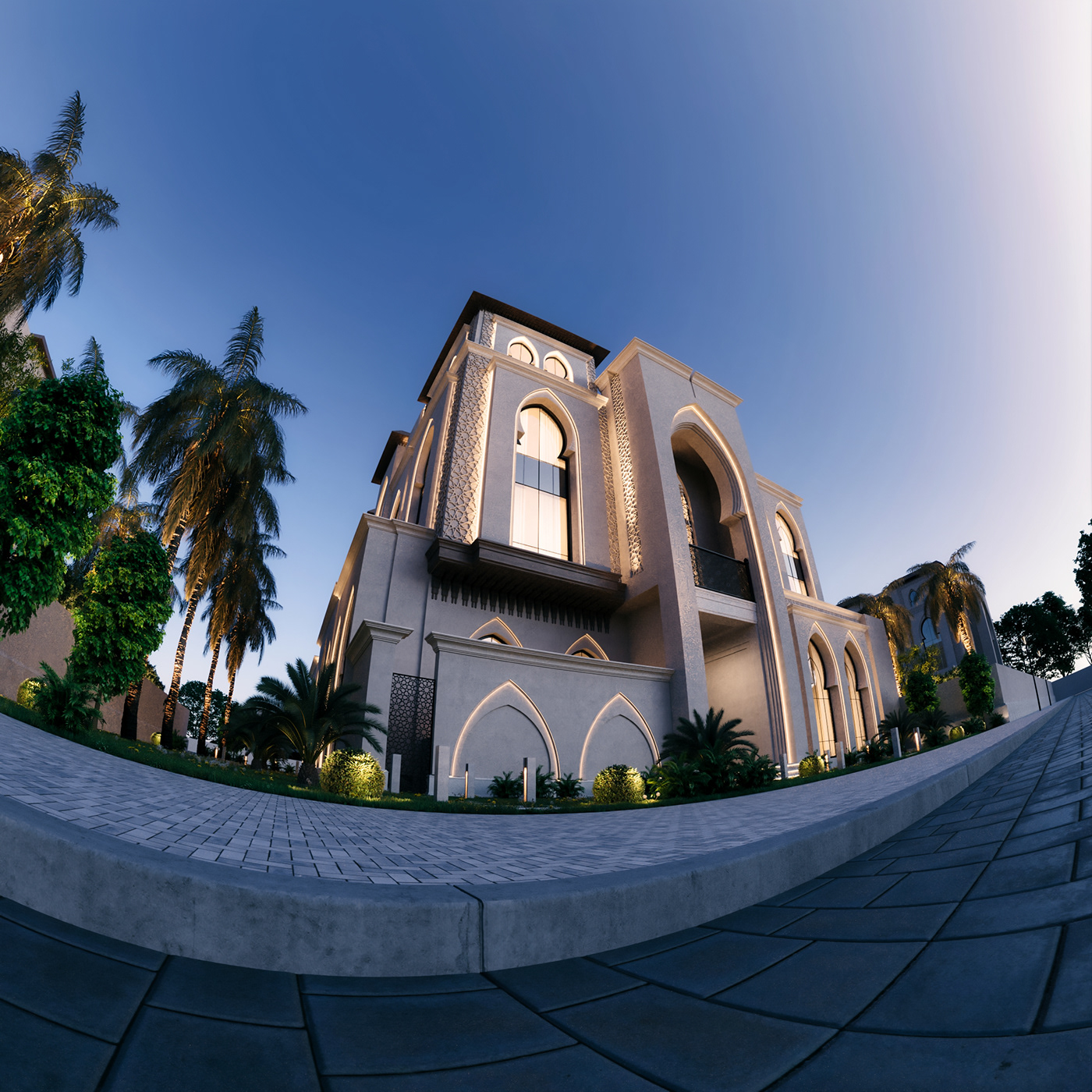 arches architecture islamic Kuwait Moroccan Morocco visualization Luminar archviz CGI