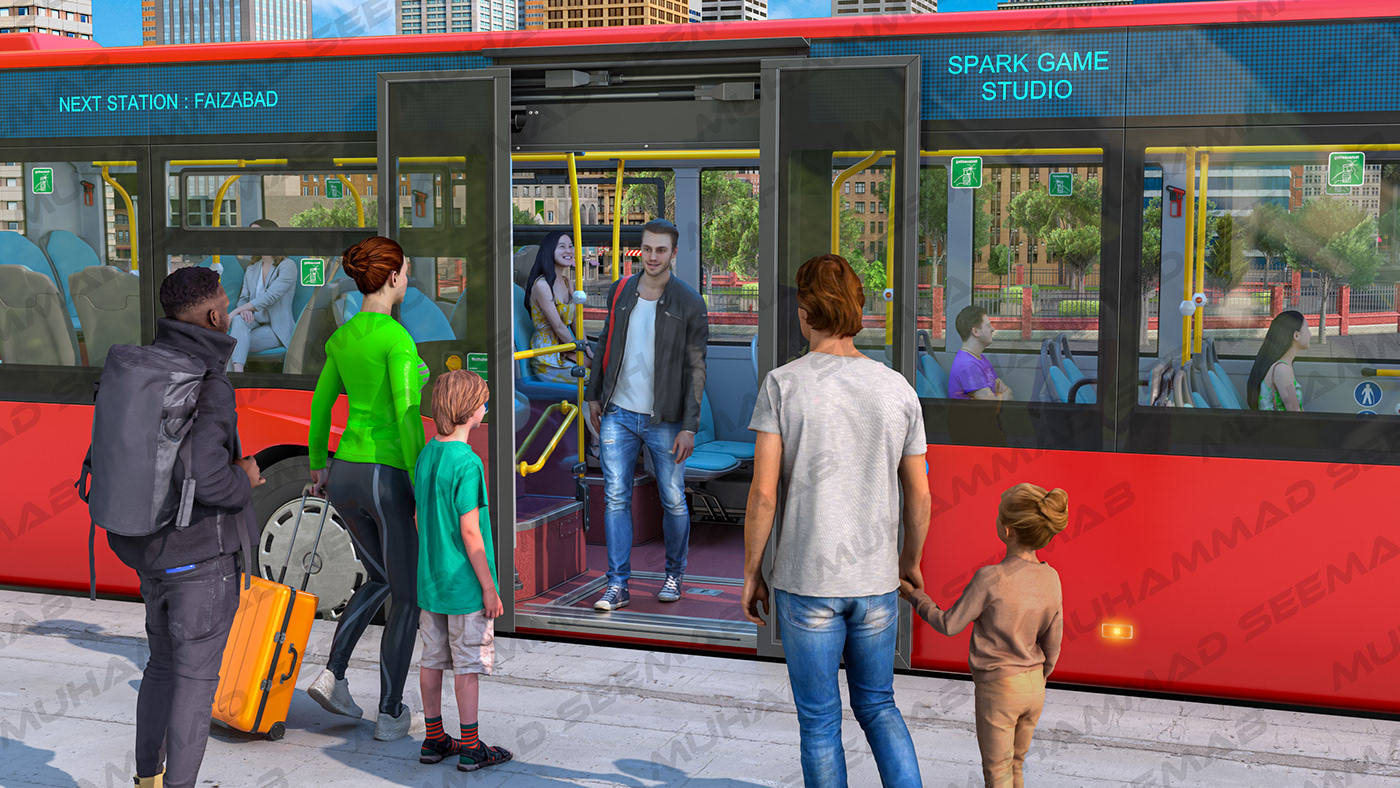 bus Driving simulation parking game graphics car Truck 3ds max bikr
