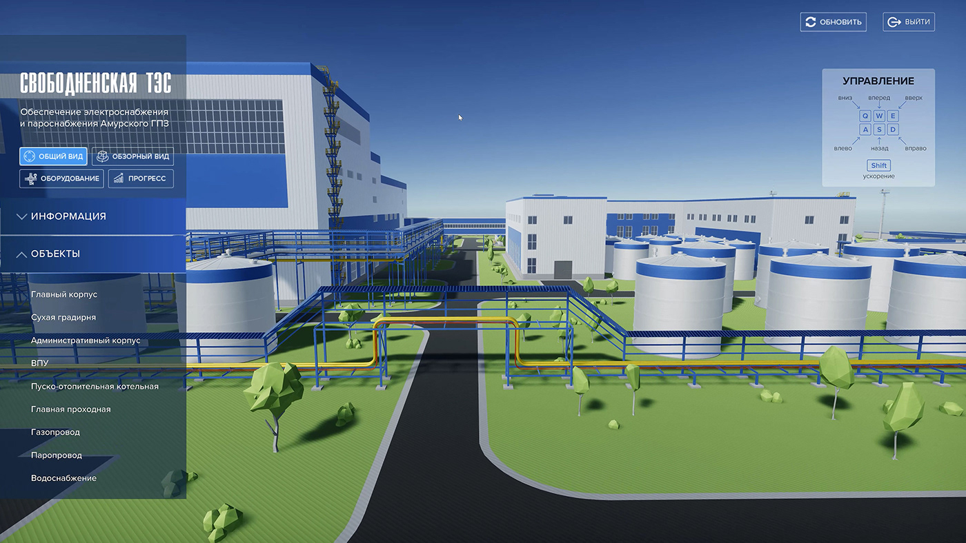 3D model CHP industrial Interactive Presentation unity