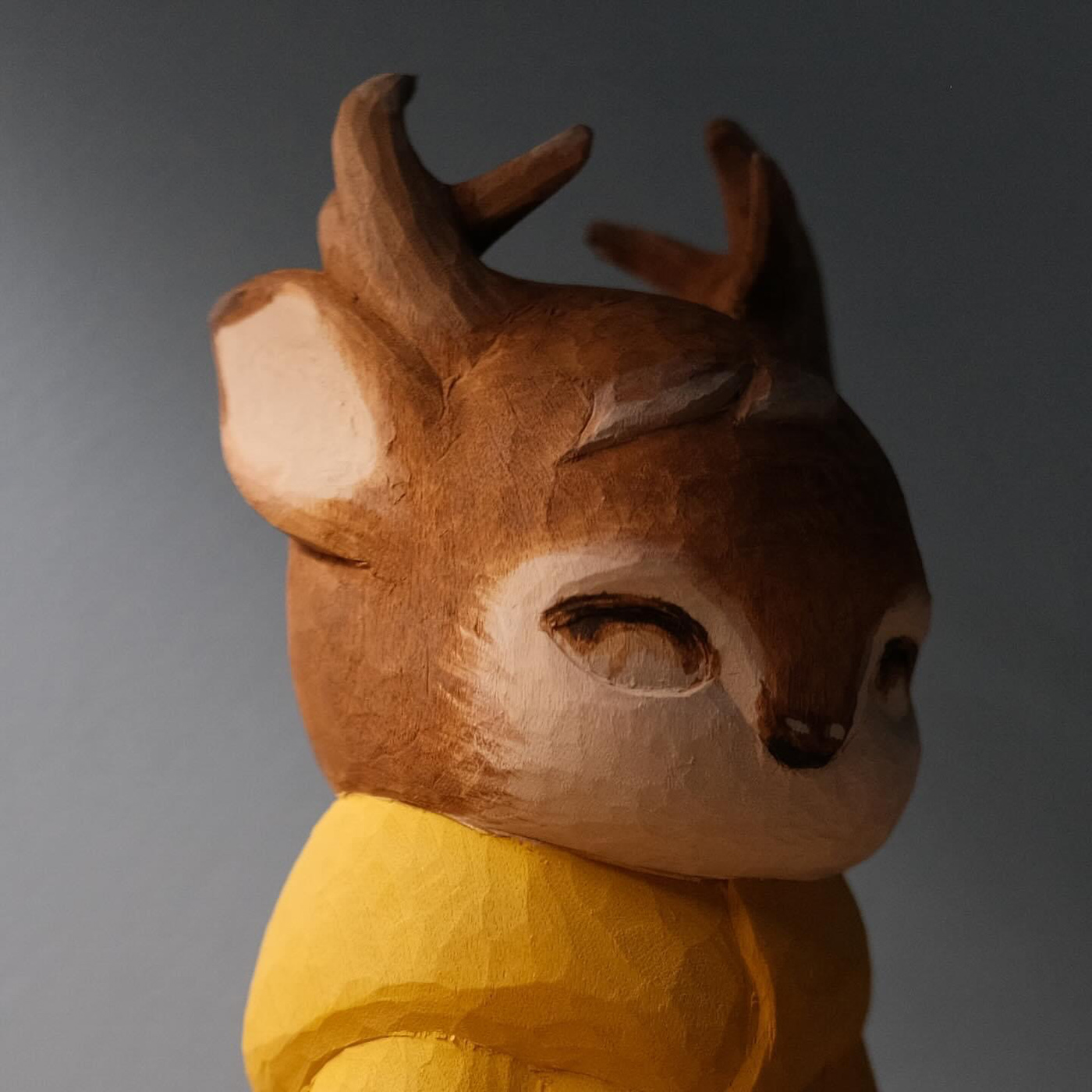 wood carving wood design art toy animal art deer wood sculpture