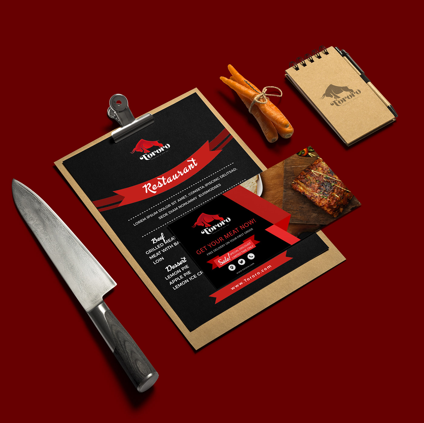 restaurant meat bar wine logo branding  brand inspiration Mockup visual