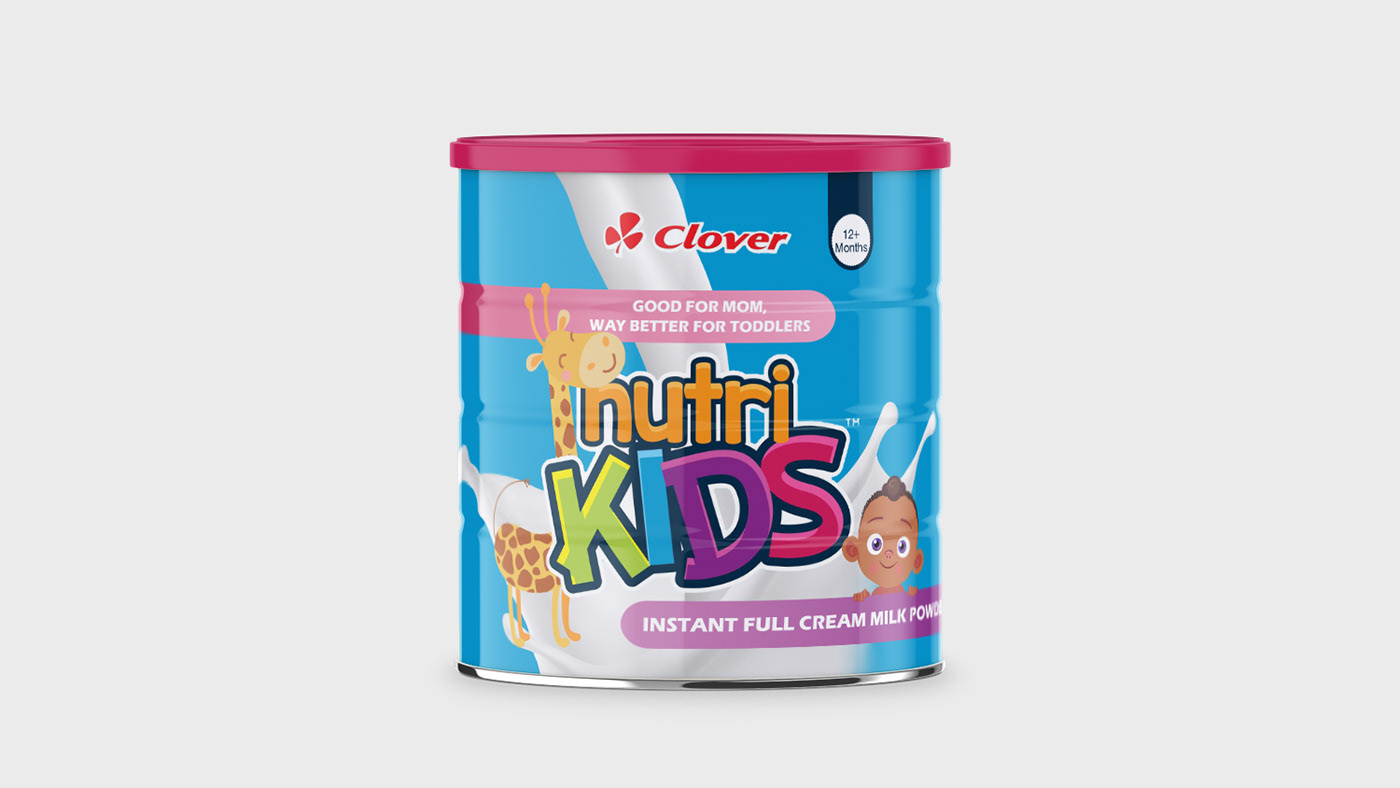 milk Packaging branding  design Advertising  graphic toddlers kids clover africa