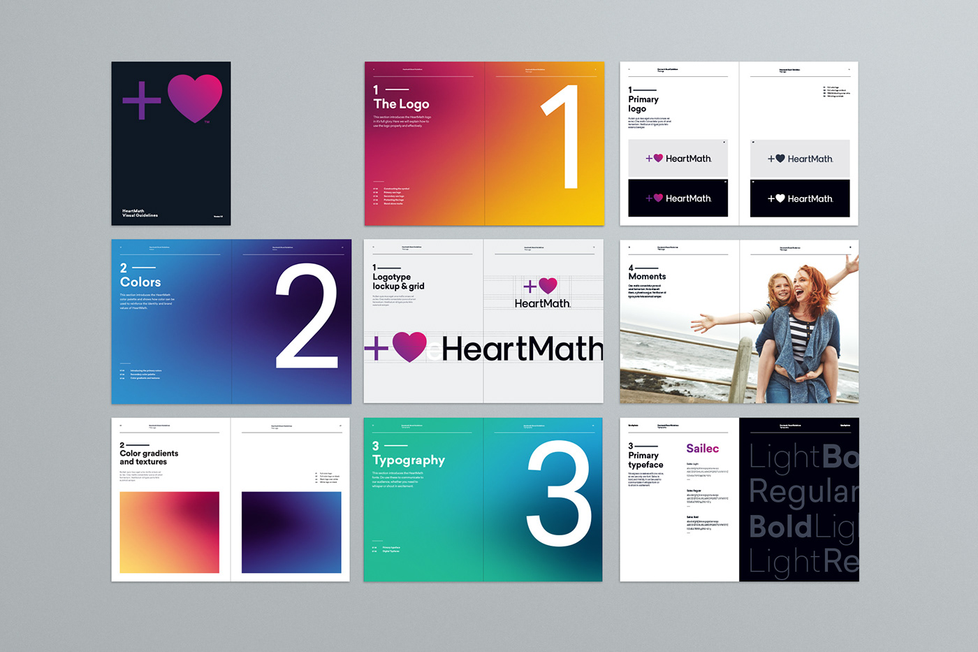 heart math refresh gradient icons peace balance colorful guidelines branding 