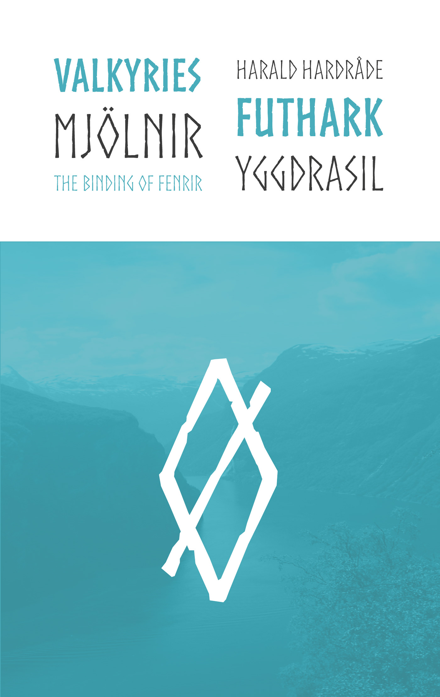 free font Typeface type  design runic runes Norse viking blue nordic