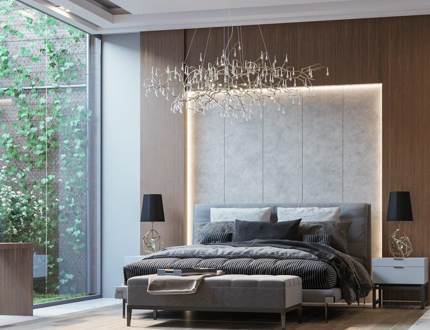bedroom interior design  design CGI modern Villa Interior visual CGI living space