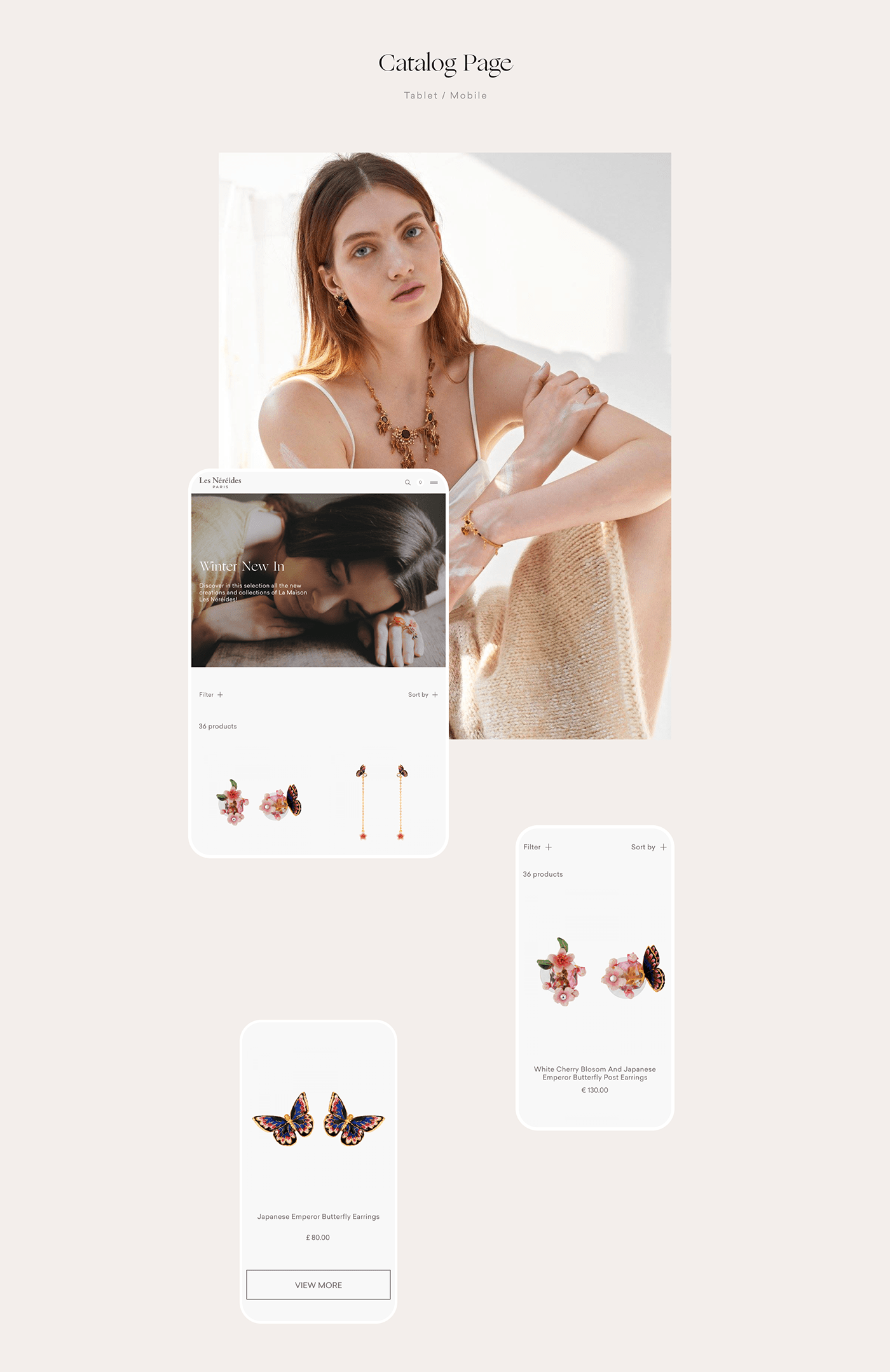 e-commerce Jewellery Minimalism mobile UI ux Webdesign Website