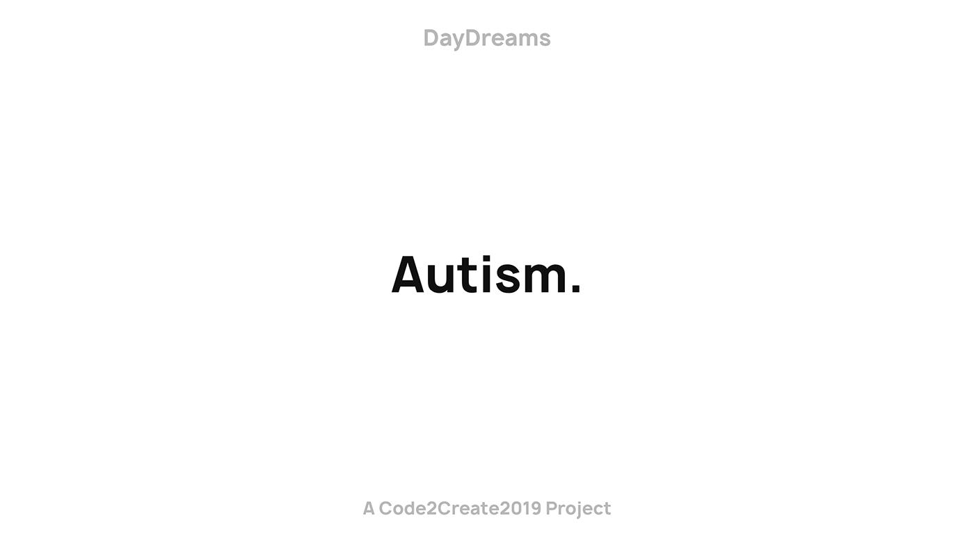 autism daydreams UI product design  ux hackathon app iPad Education learning
