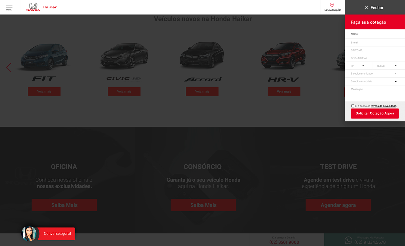 Honda car UI ux Website design Civic Interface