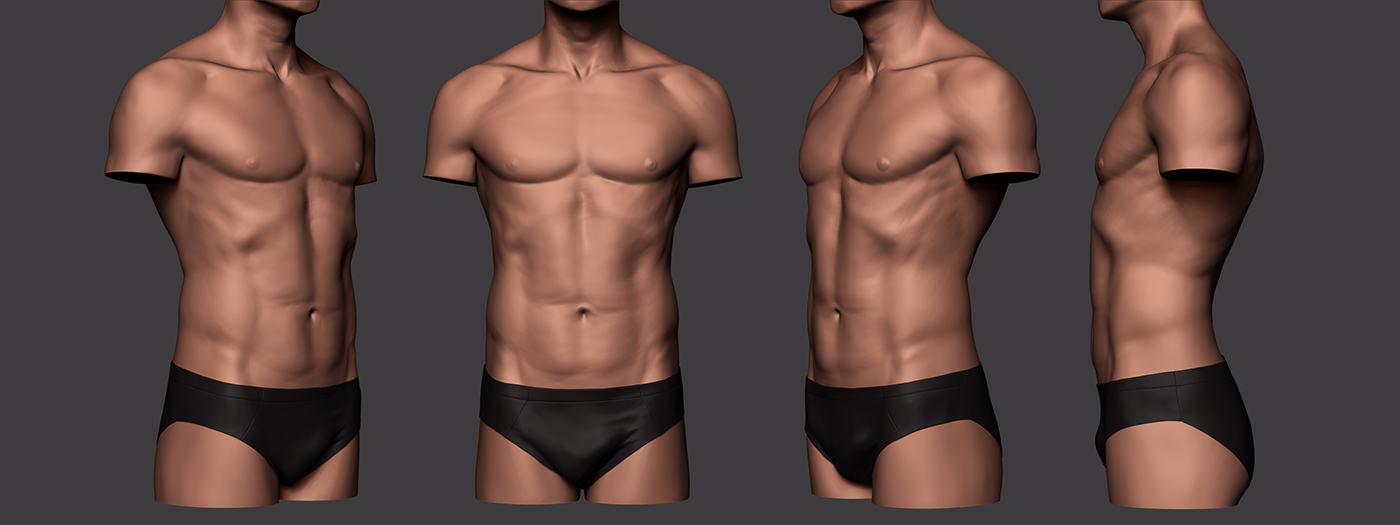 Marco nogueira study Torso man male normal natural soft 3D Zbrush