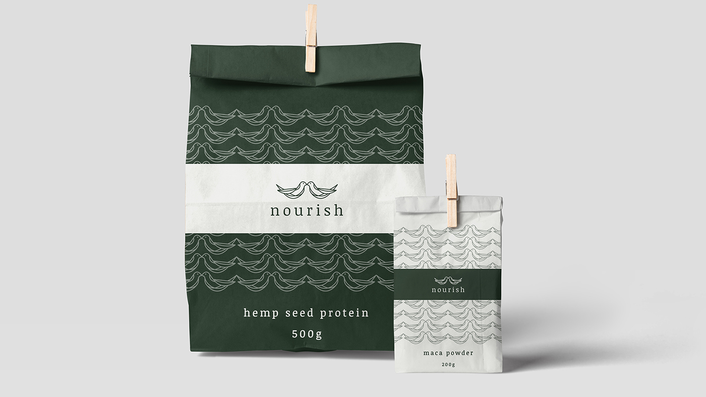 branding  logo identity nourish Nature organic green bird animal Packaging