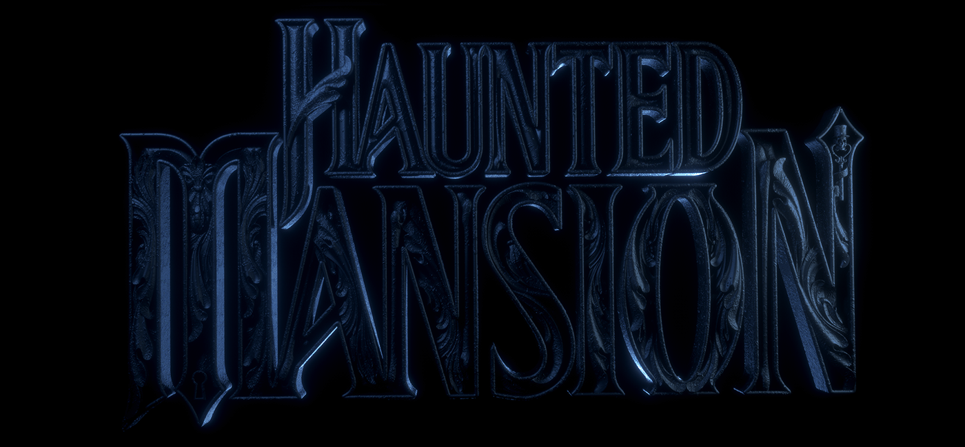 haunted mansion disney danny devito Film   typography   jamie lee curtis Justin Simien Rosario Dawson title card