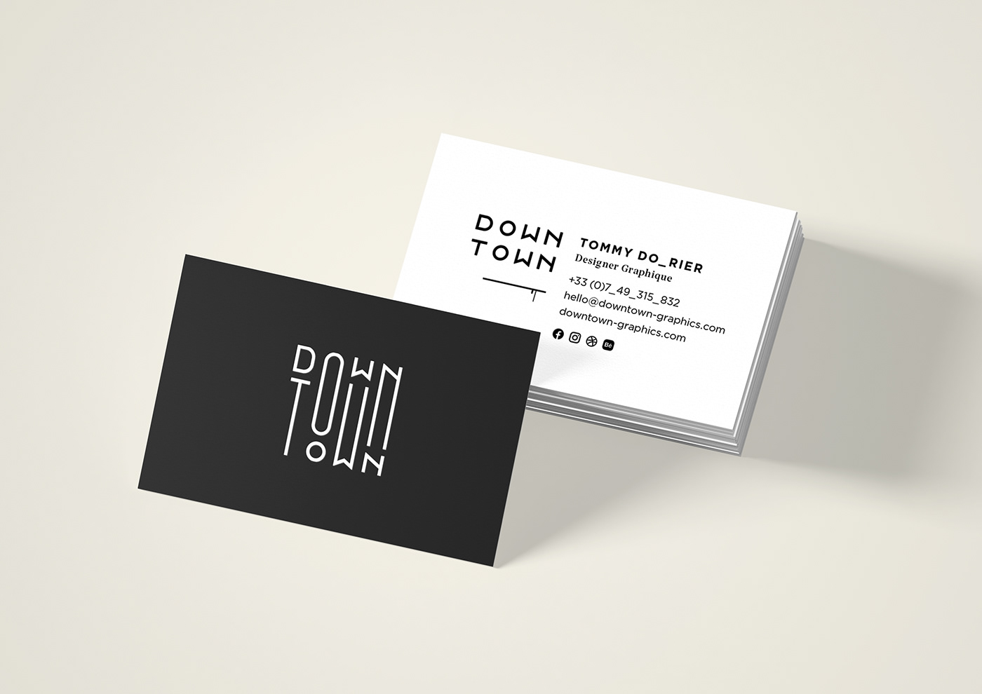 Business cards mockup Downtown