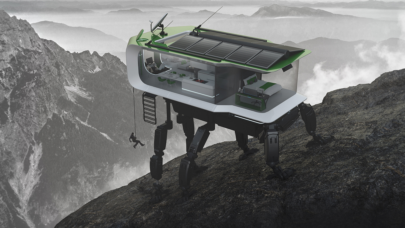 architecture automotive   concept design home house Interior mobile robot sci-fi