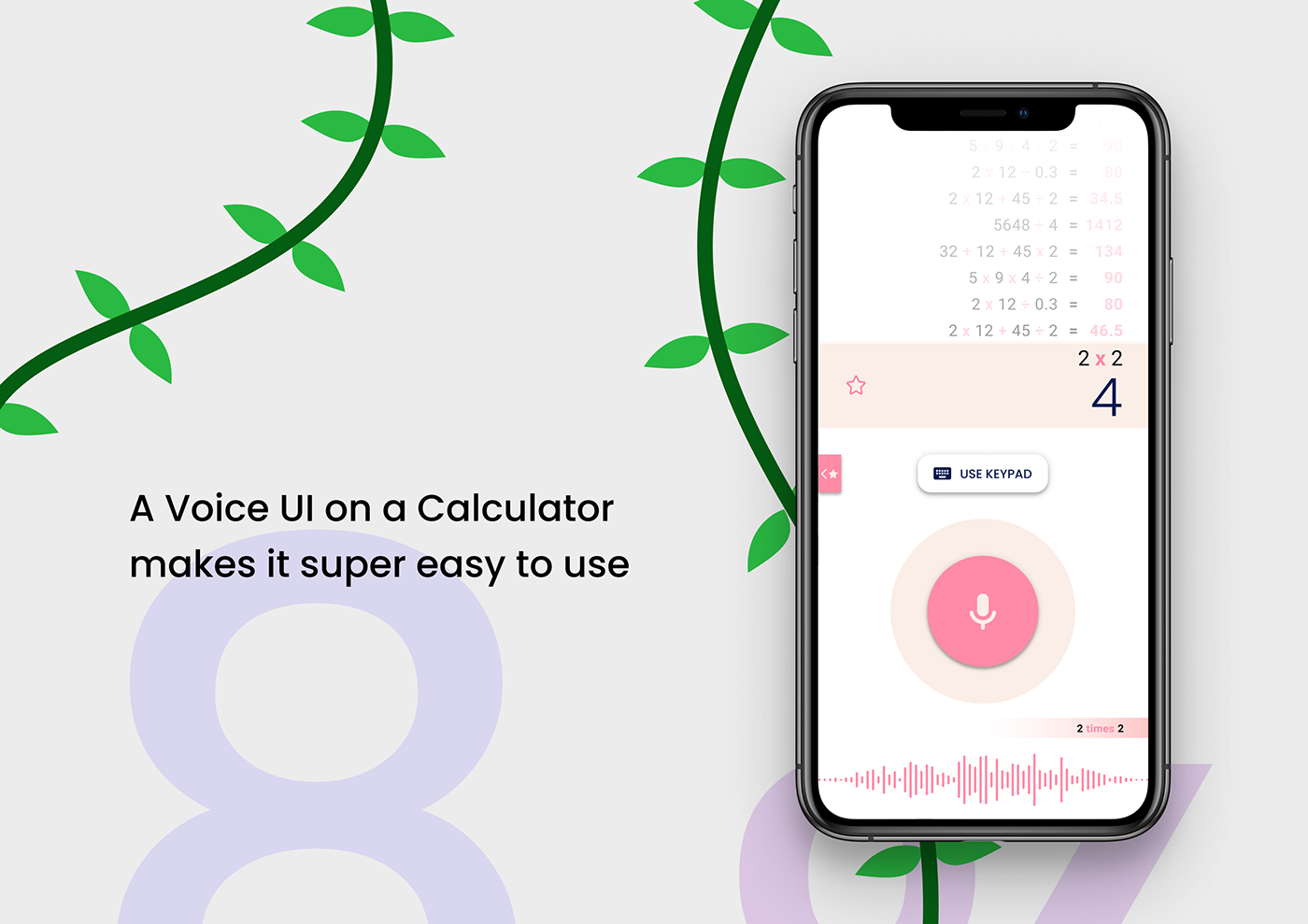 DailyUI UI ux mobile calculator ILLUSTRATION  daily ui voice voiceUI