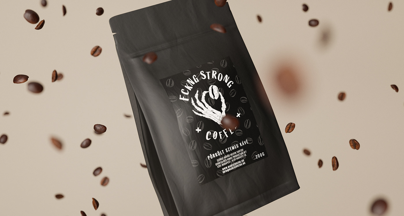 3D Coffee coffee logo coffee packaging graphic design  package Packaging skeleton coffee brand coffee branding