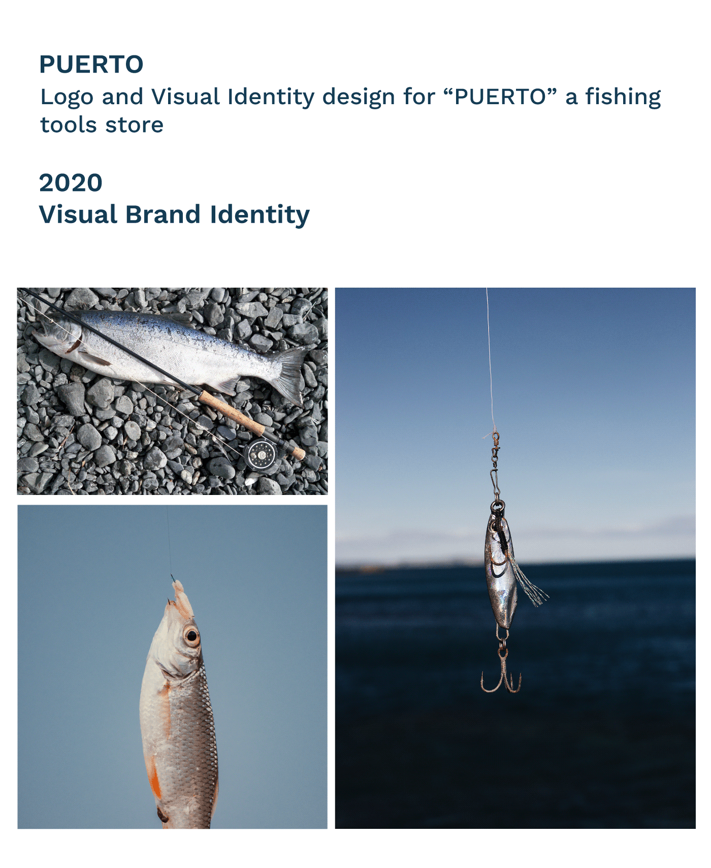 brand identity branding  fish fishing FISHING LOGO logo Logo Design monogram outline logo presentation