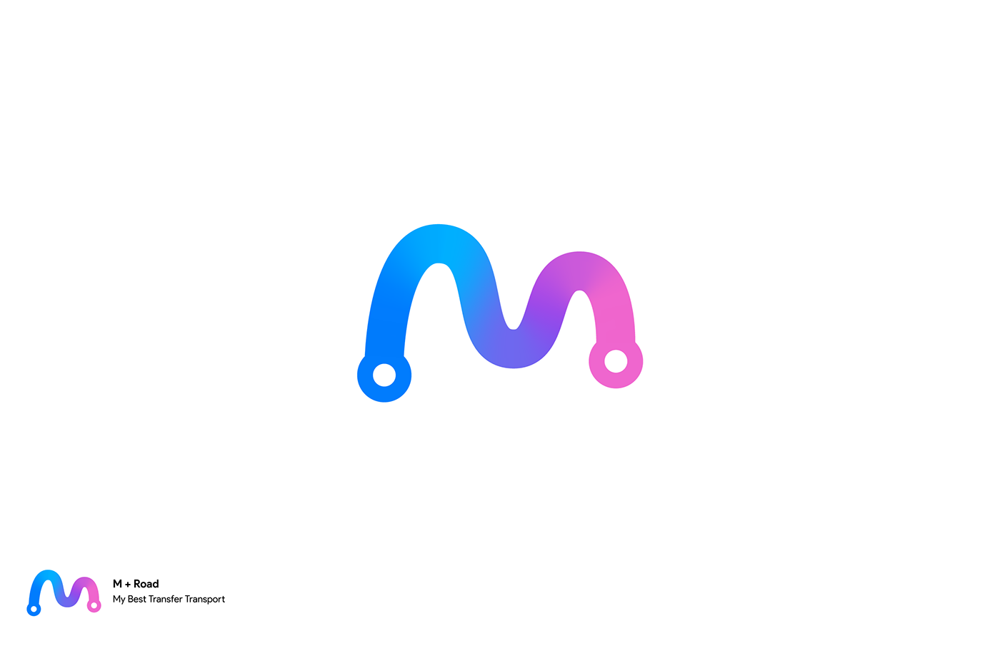 letter m road path logo design