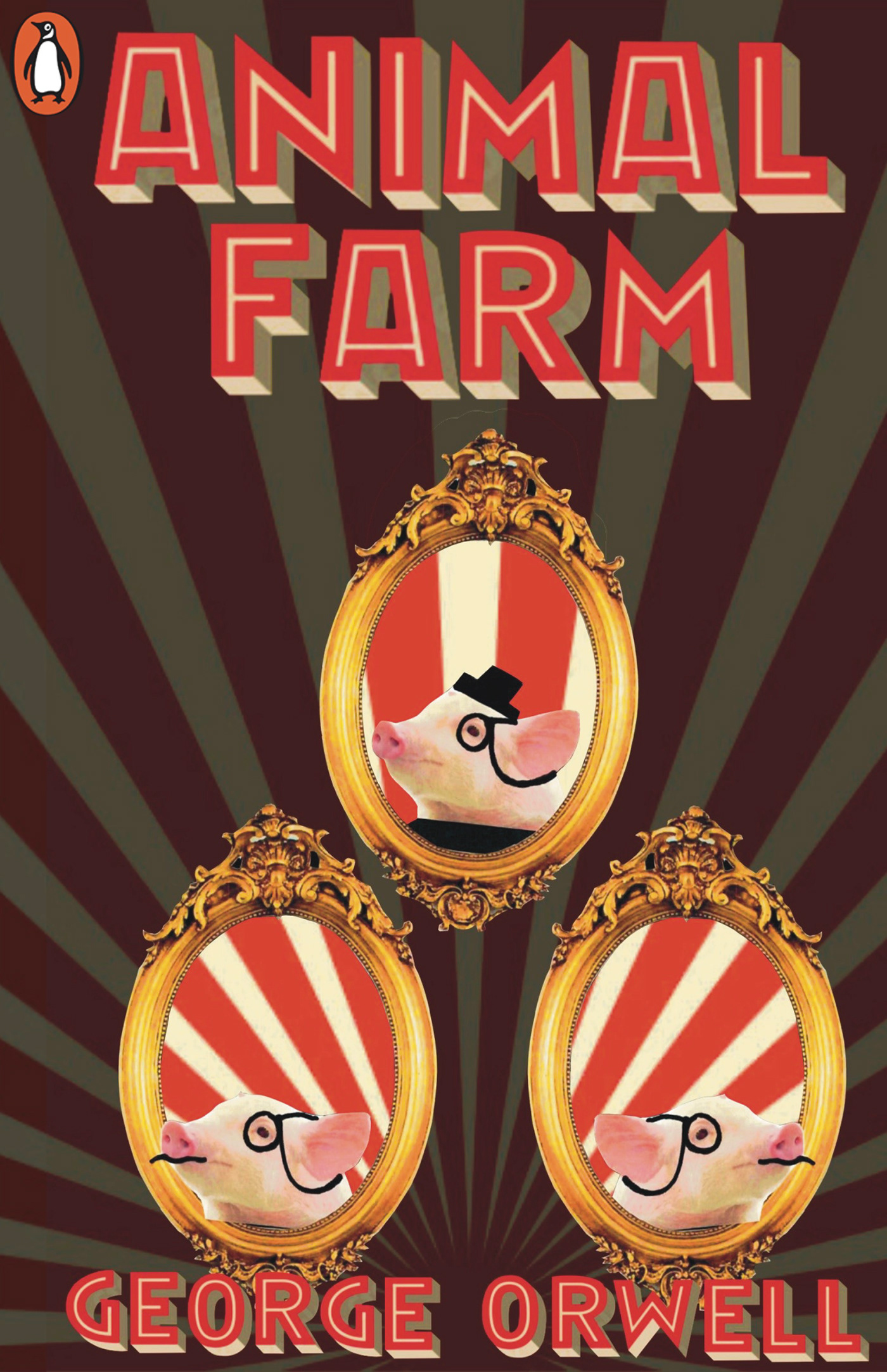 book cover design penguin books collage Procreate Animal Farm