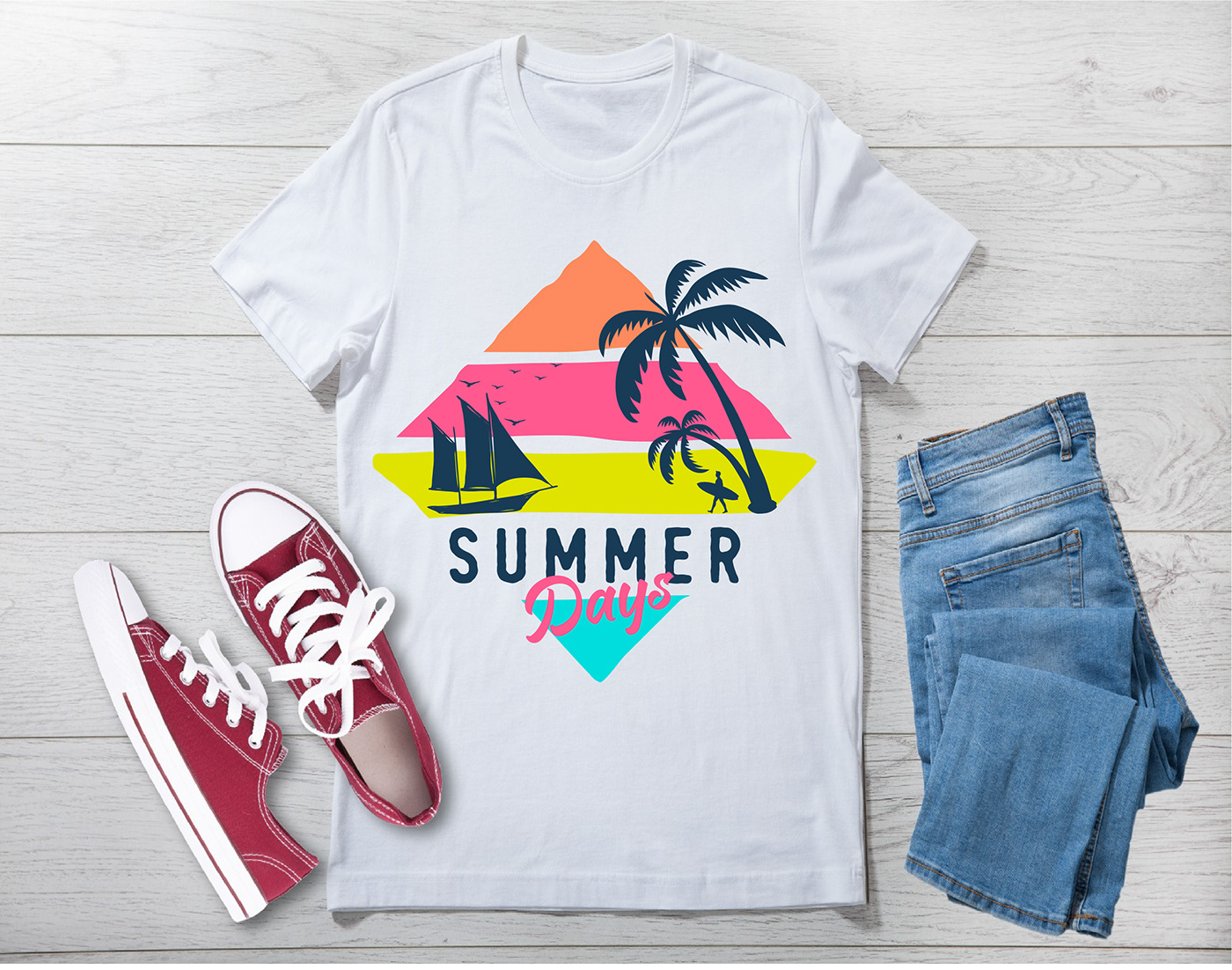 Summer T-shirt design tshirt T-Shirt Design Fashion  beauty typography   summer beach water sea