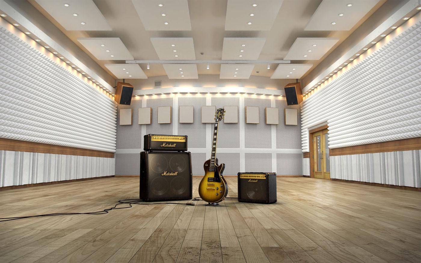 3D music guitars environment 360º instruments product Realism archviz Render