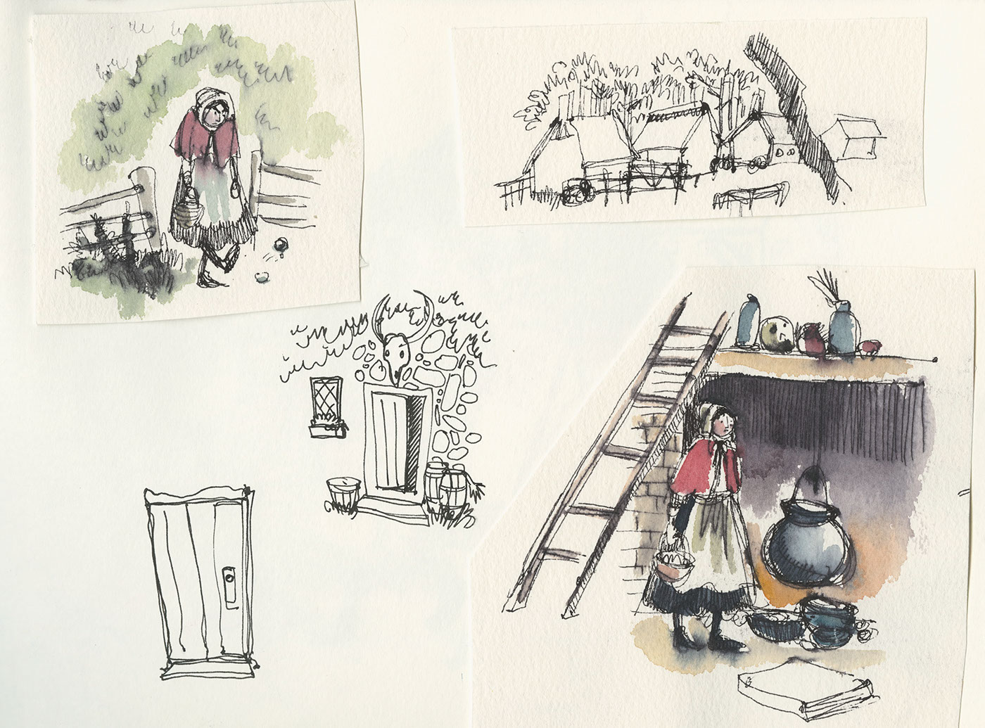 concept art children's book littleredridinghood fairytales witchcraft Salem studies sketchbook Character design 