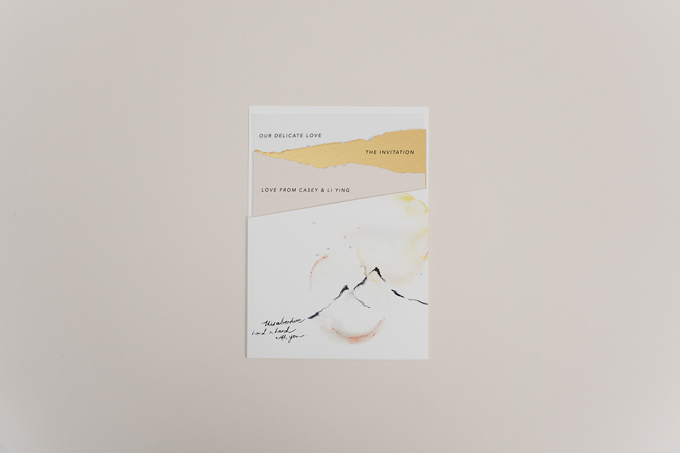 design Layout print watercolour modern abstract wedding invitation Invitation