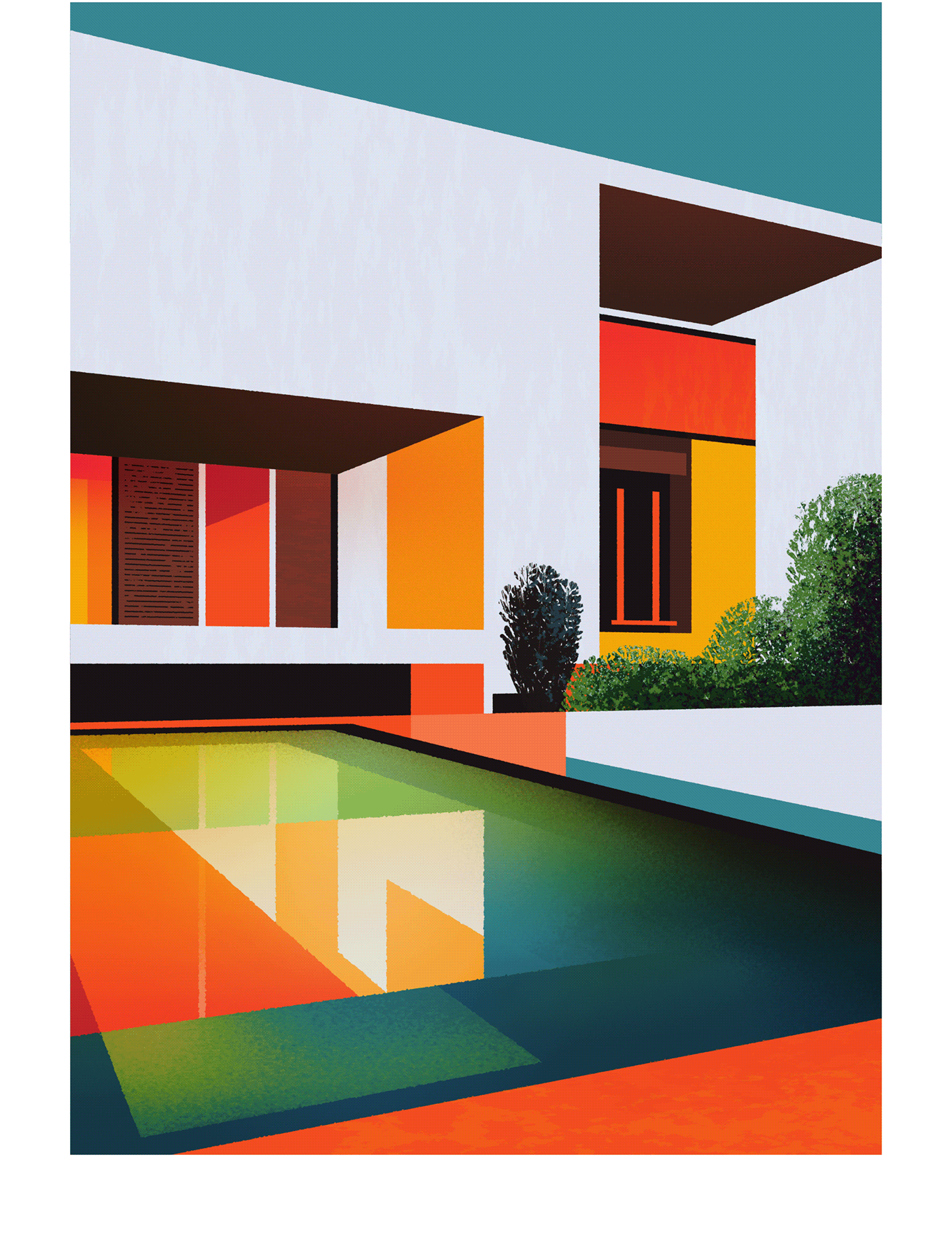 Affinity architecture mansion midjourney modernism modernist poster Villa