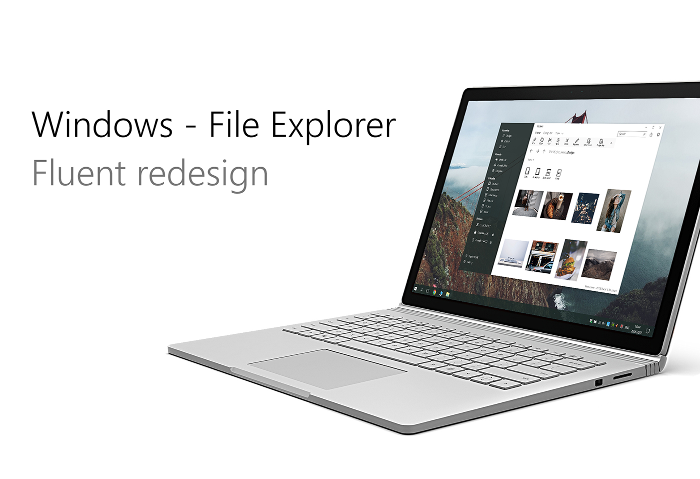 fluent design windows Microsoft file explorer ux/ui redesign